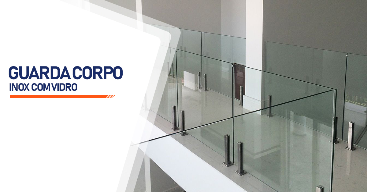 Guarda Corpo de Inox com Vidro  Cotia